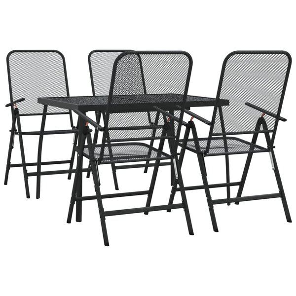 vidaXL Ensemble à manger de jardin 5 Pièces anthracite métal maille