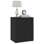 vidaXL Table de chevet Noir 50x36x60 cm Bois d’ingénierie