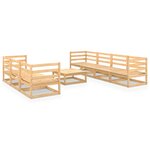 vidaXL Salon de jardin 8 Pièces bois de pin massif