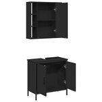 vidaXL Ensemble de meubles salle de bain 2 Pièces noir bois d'ingénierie