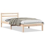 vidaXL Cadre de lit Marron 215 5 x 95 5 x 69 5 cm Bois de Pin Massif