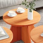 vidaXL Table basse 3 Pièces Brun cire