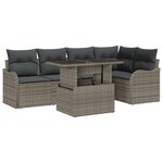 vidaXL Ensemble de 6 pièces de Sofa de Jardin avec Coussins Gris Poly Rotin