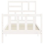 vidaXL Cadre de lit avec tête de lit blanc petit simple bois massif