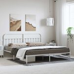 vidaXL Cadre de lit métal sans matelas et tête de lit blanc 183x213 cm