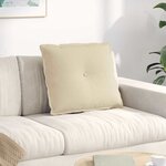vidaXL Coussin de Dos Crème 60 x 19 x 50 cm tissu