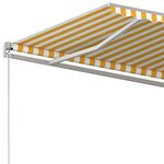 vidaXL Auvent automatique rétractable avec poteaux 6x3m Jaune et blanc