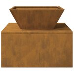 vidaXL Brasero 50 x 50 x 40 cm en acier corten