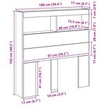 vidaXL Armoire tête de lit avec LED chêne artisanal 100x17x102 cm