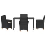 vidaXL Ensemble de salle à manger pour jardin 5 Pièces Noir polyrotin