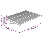 vidaXL Auvent de porte Noir 122x90 cm Polycarbonate