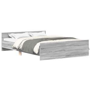 vidaXL Cadre de lit sans matelas sonoma gris 120x200 cm