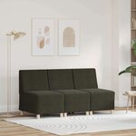 vidaXL Fauteuil 3 Pièces Vert 55 x 74 x 82 cm Cuir suédé faux