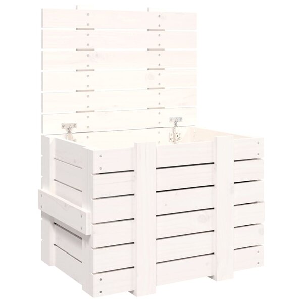 vidaXL Boîte de rangement Blanc 58x40 5x42 cm Bois massif de pin
