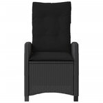 vidaXL Chaises inclinables de jardin lot de 2 et coussins noir rotin
