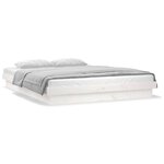 vidaXL Cadre de lit à LED sans matelas blanc bois massif