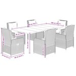 vidaXL Ensemble à manger de jardin et coussins 7 Pièces gris clair rotin