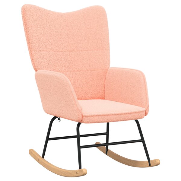 Chaise relaxante vidaXL en tissu laineux rose