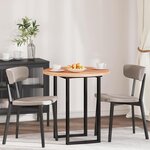 vidaXL Plateau de table Autre Marron clair Ø 70 x 2.5 cm Chêne massif