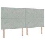 vidaXL Lit à ressorts avec tête de lit Gris clair 200 x 200 cm Velours