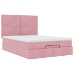 VidaXL Cadre de lit ottoman avec matelas rose 140x200 cm velours