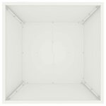 vidaXL Cache-pot de jardin Blanc 50 x 50 x 15 cm Acier laminé à froid
