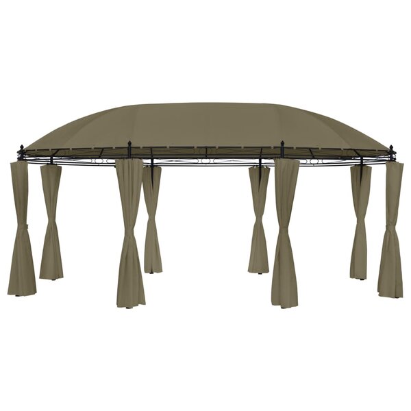 vidaXL Belvédère avec rideaux 520x349x255 cm Taupe 180 g/m²