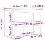 vidaXL Buffet Gris Sonoma 80 5 x 35 x 59 cm Bois d'ingénierie