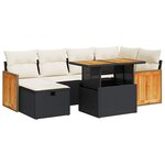 vidaXL Salon de jardin 8 Pièces avec coussins noir résine tressée