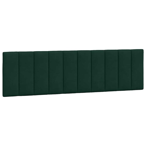 vidaXL Coussin de tête de lit Hanko vert foncé 180 cm velours