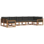 vidaXL Ensemble de canapés d'extérieur 7 Pièces Naturel et Anthracite