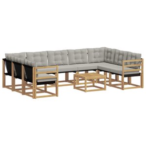 vidaXL Ensemble de canapés d'extérieur 10 pc Blanc et gris clair