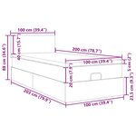 vidaXL Lit ottoman avec matelas et LED Bleu 100x200 cm Tissu