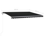 vidaXL Auvent manuel rétractable avec LED 4 5x3 m Anthracite