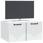 vidaXL Meuble TV mural Blanc 59 5 x 41 x 30 cm Bois d'ingénierie