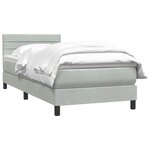 vidaXL Sommier à lattes de lit et matelas gris clair 100x210cm velours