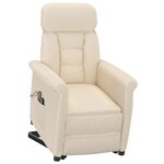vidaXL Fauteuil inclinable de massage électrique Beige Microfibre