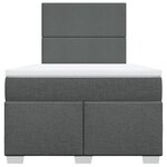 vidaXL Sommier à lattes de lit avec matelas Gris foncé 120x200cm Tissu