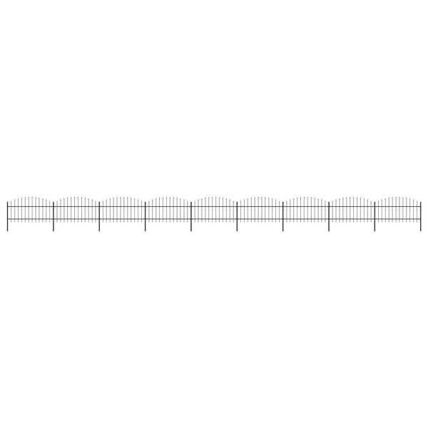 vidaXL Clôture de jardin à dessus en lance Acier (1-1 25)x15 3 m Noir