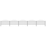 vidaXL Clôture de jardin à dessus en lance Acier (0 75-1)x8 5 m Noir