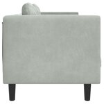 vidaXL Canapé avec coussins 3 places gris clair velours