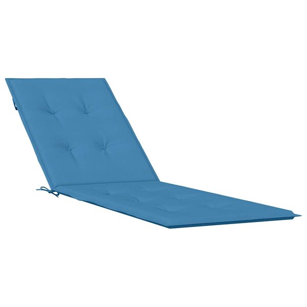 vidaXL Coussin de chaise longue bleu mélangé (75+105) x 50 x 4 cm tissu