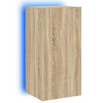 vidaXL Meuble TV mural avec lumières LED chêne sonoma 40 5x35x80 cm