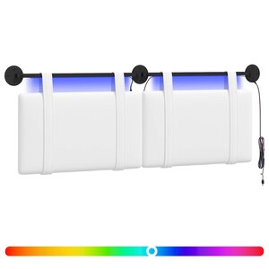 vidaXL Tête de lit suspendue Blanc Tissu