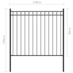 vidaXL Clôture de jardin Acier 1 7x0 8 m Noir