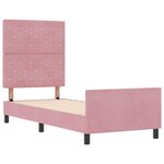 vidaXL Cadre de lit avec tête de lit Rose 80 x 200 cm Velours