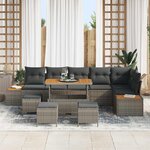 vidaXL Ensemble de canapé de jardin avec coussin 10 Pièces Gris