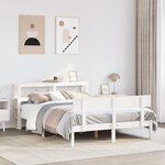 vidaXL Cadre de lit sans matelas blanc 140x200 cm bois de pin massif