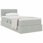 vidaXL Lit de Rangement Gris clair 90 x 200 cm Velours
