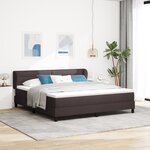 Lit à ressort vidaXL avec matelas marron foncé 180x200 cm en tissu
